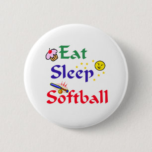 Badge Rond 5 Cm Mange Sleep Softball