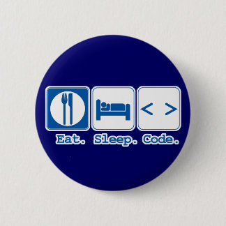 Badge Rond 5 Cm manger dormir coder (html)