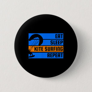Badge Rond 5 Cm Manger Dormir Kite Surf Répéter Kite Surfeur