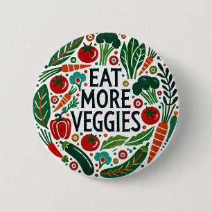 Badge Rond 5 Cm Manger plus de Légumes