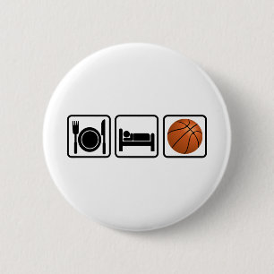 Badge Rond 5 Cm Mangez, dormez, basket-ball