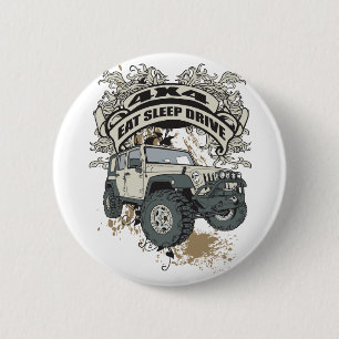 Badge Rond 5 Cm Mangez, dormez, conduisez 4x4
