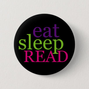 Badge Rond 5 Cm Mangez, dormez, LISEZ - rétro