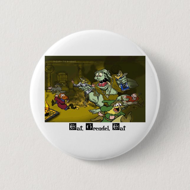 Badge Rond 5 Cm Mangez, Grendel, mangez (Devant)