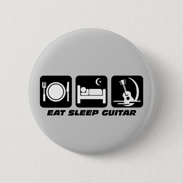 Badge Rond 5 Cm Mangez la guitare de sommeil (Devant)