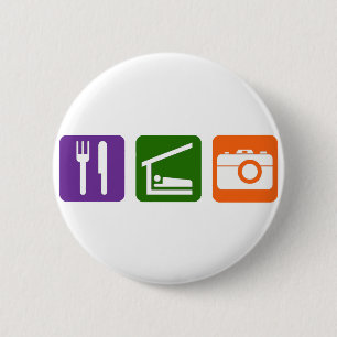 Badge Rond 5 Cm Mangez la photographie de sommeil