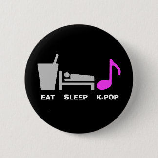 Badge Rond 5 Cm Mangez le bouton de Kpop de sommeil (foncé)