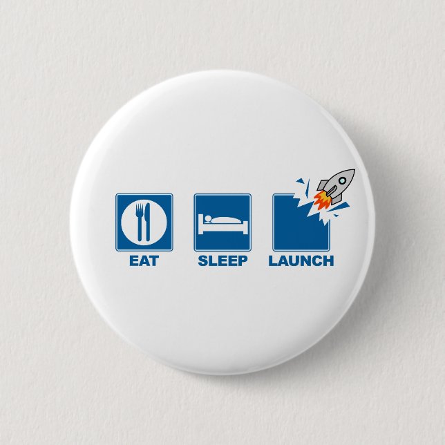 Badge Rond 5 Cm Mangez le lancement de sommeil (Devant)