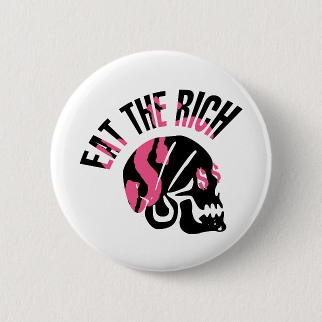 Badge Rond 5 Cm Mangez les riches (Devant)