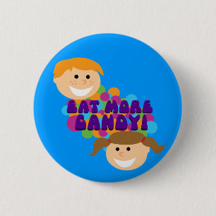 Badge Rond 5 Cm Mangez Plus Candy Retro Enfants