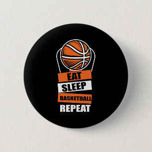 Badge Rond 5 Cm Mangez Sleep Basketball Répéter Lecteur Entraîneur