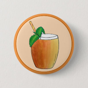 Badge Rond 5 Cm Mango Lassi Rafraîchissant Yaourt indien Boire Fru