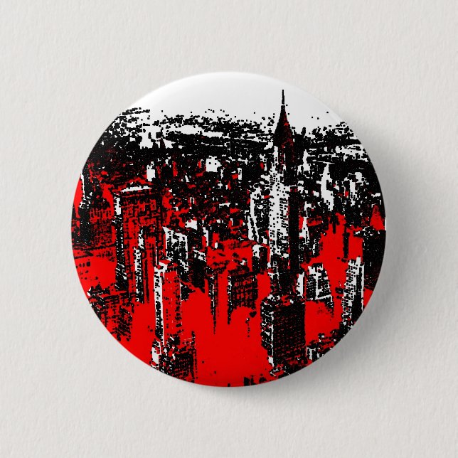 Badge Rond 5 Cm Manhattan New York (Devant)
