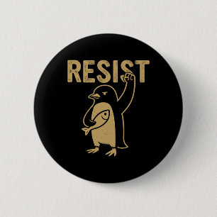 Badge Rond 5 Cm Manifestation de Pingouins Contre Tari