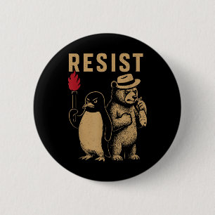 Badge Rond 5 Cm Manifestation de Pingouins Contre Tari