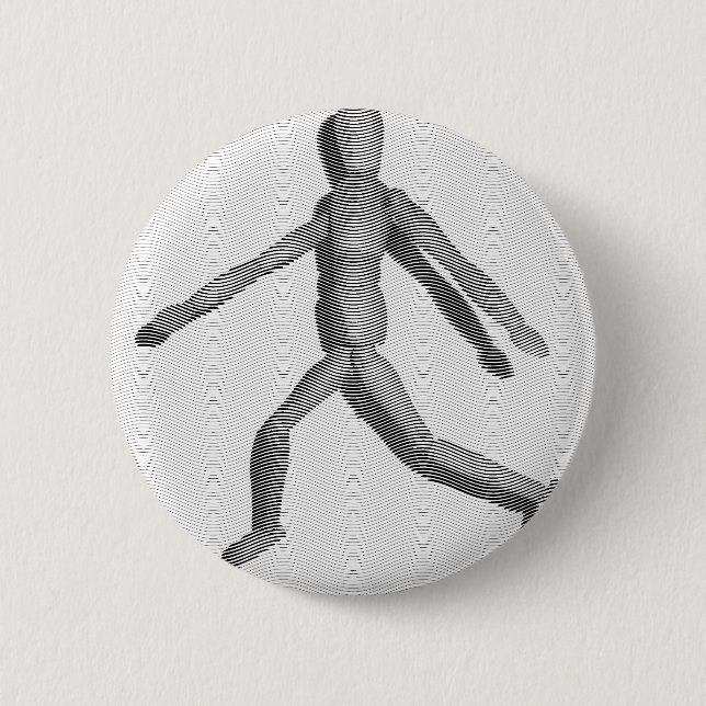 Badge Rond 5 Cm Mannequin humain en bois (Devant)