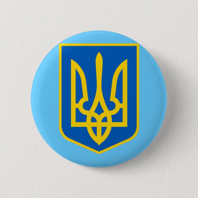 BADGE ROND 5 CM MANTEAU D'ARMES D'UKRAINE (Devant)