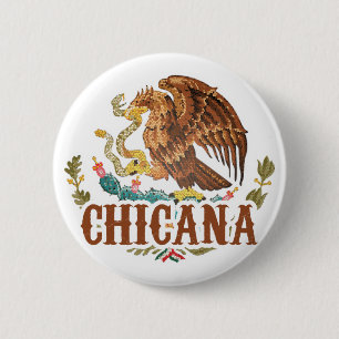 Badge Rond 5 Cm Manteau de Chicana Mexique des bras
