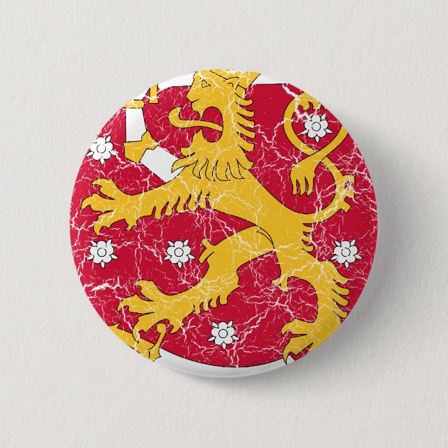 Badge Rond 5 Cm Manteau de la Finlande des bras (Devant)