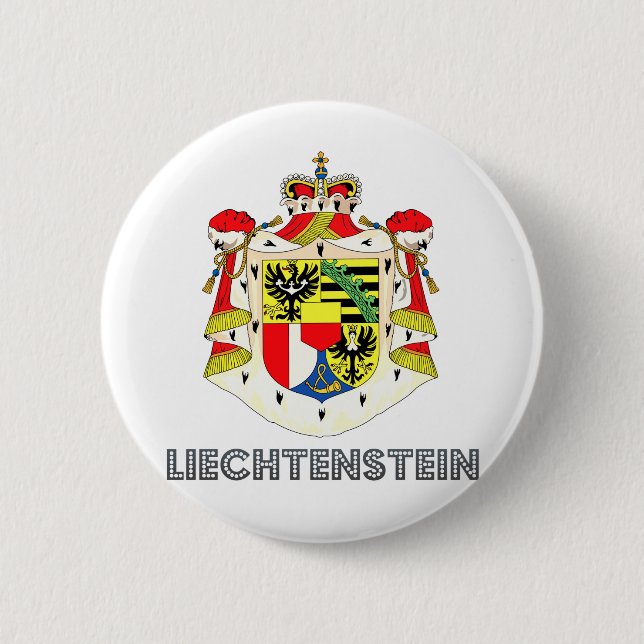 Badge Rond 5 Cm Manteau de la Liechtenstein des bras (Devant)