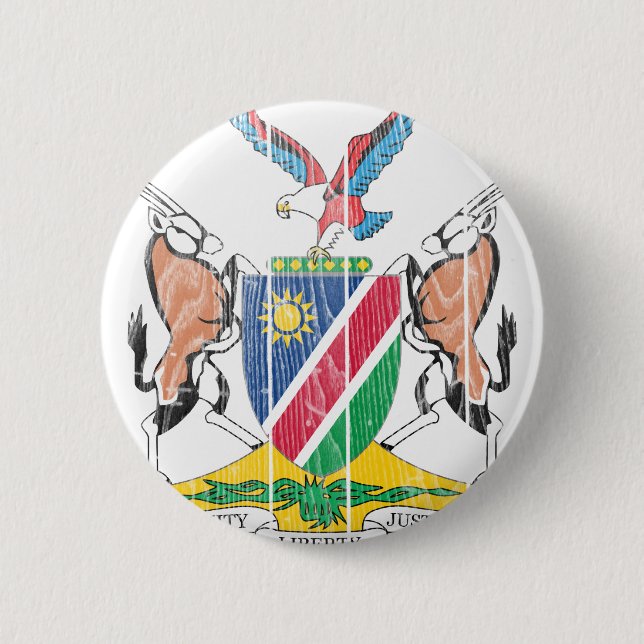 Badge Rond 5 Cm Manteau de la Namibie des bras (Devant)