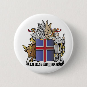Badge Rond 5 Cm Manteau de l'Islande des bras