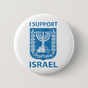 Badge Rond 5 Cm Manteau de l'Israël des bras vintages