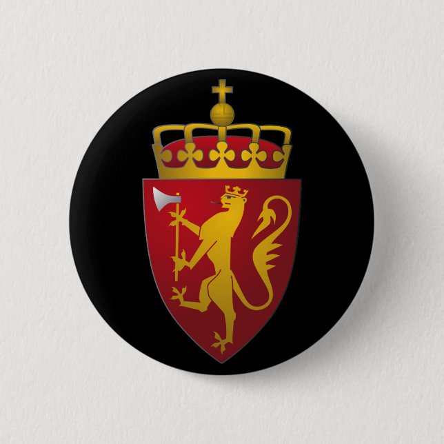 Badge Rond 5 Cm Manteau des bras norvégien (Devant)