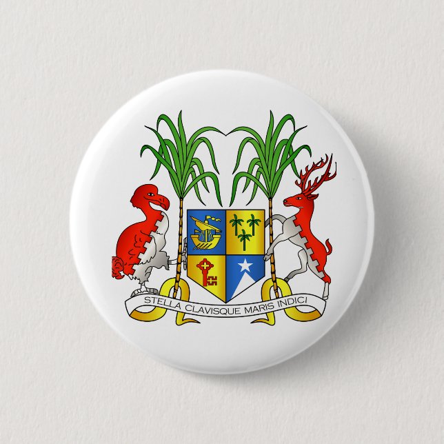 Badge Rond 5 Cm Manteau des Îles Maurice des bras (Devant)