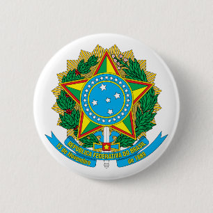 Badge Rond 5 Cm Manteau du Brésil de bouton de bras