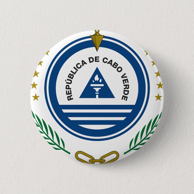 Badge Rond 5 Cm Manteau du Cap Vert des bras (Devant)
