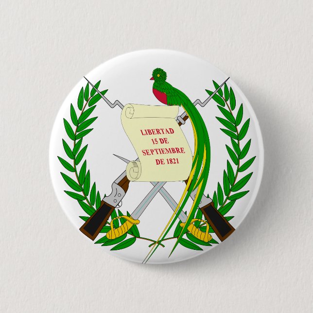 Badge Rond 5 Cm Manteau du Guatemala des bras GT (Devant)