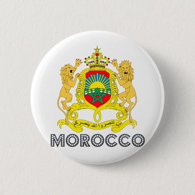 Badge Rond 5 Cm Manteau du Maroc des bras (Devant)