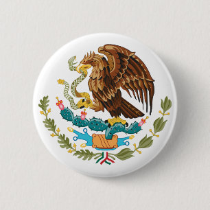 Badge Rond 5 Cm Manteau du Mexique de bouton de bras