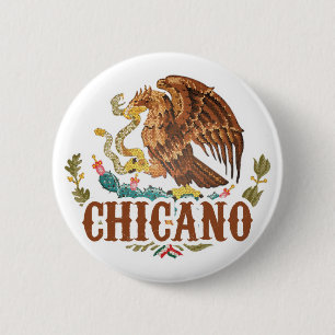 Badge Rond 5 Cm Manteau du Mexique des bras chicano