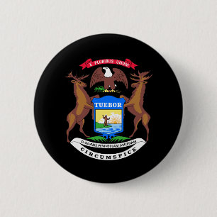 Badge Rond 5 Cm Manteau du Michigan des bras