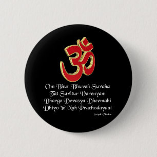 Badge Rond 5 Cm Mantra de Gayatri