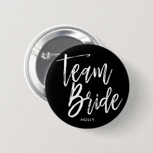 Badge Rond 5 Cm Manuscrit de la jeune mariée   d'équipe