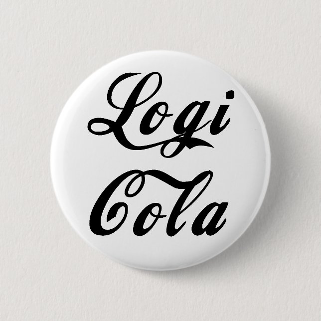 Badge Rond 5 Cm Manuscrit de LogiCola (Devant)