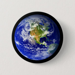 Badge Rond 5 Cm Marbre bleu planète Terre