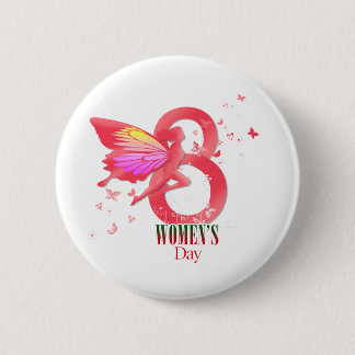 Badge Rond 5 Cm marche de la fête des femmes heureuses