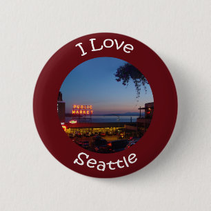 Badge Rond 5 Cm Marché d'endroit de brochets