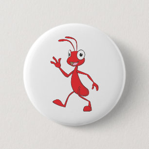 Badge Rond 5 Cm Marche heureuse et amicale de fourmi