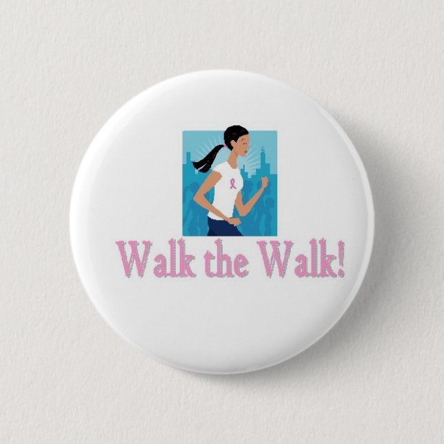 Badge Rond 5 Cm Marchent le bouton de promenade (Devant)