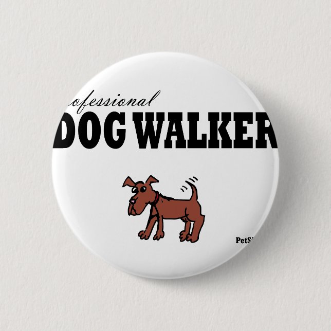 Badge Rond 5 Cm Marcheur professionnel de chien (Devant)