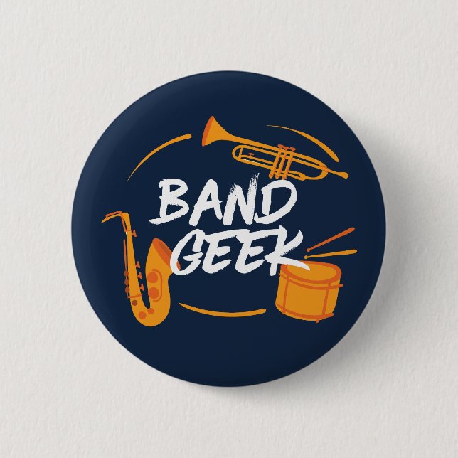 Badge Rond 5 Cm Marching Band Geek Funny Musicien (Devant)