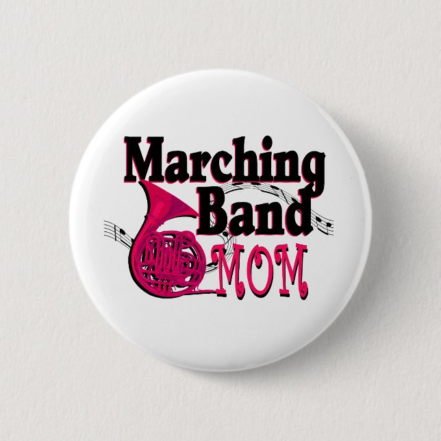 Badge Rond 5 Cm Marching Band Mom/ French Horn (Devant)