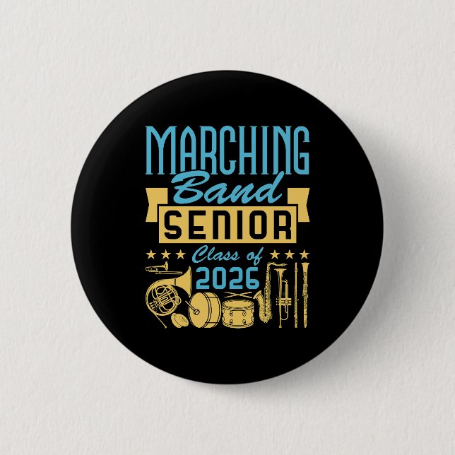 Badge Rond 5 Cm Marching Band Senior Class of 2026 (Devant)