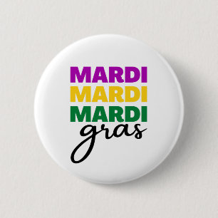 Badge Rond 5 Cm Mardi Gras