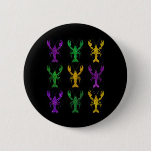 Badge Rond 5 Cm Mardi Gras Crawfish Party Parade Costume Hommes Fe